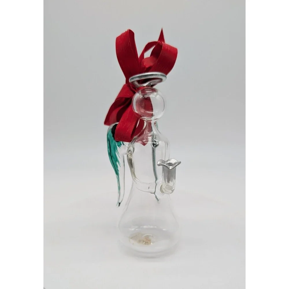 Vtg Soffieria Parise Hand Blown Glass Christmas Angel Candle Holder Italy